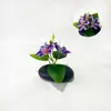 Nuevo Flor de Jazmín Calyx de 3 Púas Piedra Negra Estilo Bonsái Película 3D Flor Artificial Planta en Maceta de Escritorio para el Hogar Adorno Pequeño