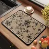 Alfombrilla Drenante de Tierra de Diatomeas Estilo Francés Vintage, Alfombrilla para Cafetera, Alfombrilla Absorbente de Secado Rápido para Cocina, Base Resistente al Calor para Escritorio