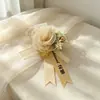 Alfileres de Boutonniere para Padrinos y Damas de Honor, Ramilletes de Boda para el Novio y la Novia, Juego Completo de Arreglos Florales para los Padres, Cinta