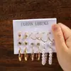 Brincos Femininos Novos Estilo Pérola Incrustada Personalidade Criativa Retrô Francês Argola Dourada Acessórios de Joalheria Fornecimento de Fábrica