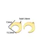 Anillo Simple de Acero Inoxidable con Forma de Luna Colgante Individual Chapado en Oro de 18 Quilates Collar de Moda DIY Pulsera Accesorios para Ropa Joyería al por Mayor