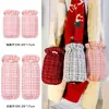 Elegantes puños de manga corta color burdeos para mujer, estilo coreano de invierno, versátiles y con estilo, adecuados para estudiantes y adultos