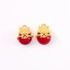 Fivela de segurança estilo chinês retrô pingente de cristal de calcedônia dourada areia pulseira de amendoim brincos pingente pulseira acessórios de colar