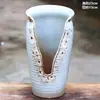 Vaso de flores carnudo doméstico fita de incisão alta entalhe planta zisha cerâmica penhasco pilha velha vaso respirável