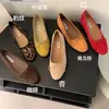 Zapatos de tacón oculto de 4 cm con lazo francés suave para mujer, color rojo, nuevo estilo Primavera/Otoño 2025, mocasines estilo vespertino