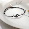 Pulsera tejida a mano de 8 caracteres transfronteriza, pulsera trenzada de Nudo Tai Chi, nudo plano, pulsera de amistad para exportación, pulsera de pareja