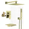 Conjunto de Chuveiro Embutido Dourado Escovado Cascata Sistema de Chuveiro para Banheiro Chuveiro de Teto Chuveiro de Chuva Amazon