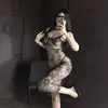 Conjunto de Camisón de Encaje Morado, Uniforme Sexy de Encaje, Atuendo Seductor Transparente, Lencería Erótica, Pieza Única al por Mayor