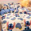 Juego de cuatro piezas funda nórdica linda funda de almohada individual doble algodón lavado dormitorio estudiantil sábanas de cama ropa de cama juego de tres piezas universal para todas las estaciones
