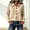 Ropa Europea y Americana Transfronteriza para Mujer Sitio Independiente de Amazon Primavera y Otoño 2026 Nueva Camisa de Algodón y Lino de Color Sólido para Mujer con Botones y Manga Larga