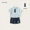 Roupa Infantil Yibao Terno para Meninos Verão Novo Casual Camisa Respirável Shorts para Meninos Conjunto de Roupa de Duas Peças Roupa de Jardim de Infância