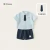 Youbao Huzhou Zhili Ropa Infantil Conjunto de Verano Camisa Rayada Conjunto de Shorts Casual Conjunto de Dos Piezas para Niños Moderno
