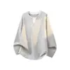 Outono de 2026 Novo Camiseta Masculina de Manga Longa com Gola Redonda, Corte Solto, Falso Duas Peças, Moda Jovem, Pulôver Casual, Camiseta Básica