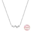 Colar Clavícula em Prata de Lei S925 Estilo Ins com Fileira Única de Pedras Agrupadas Colar Elegante de Nicho de Alta Qualidade Europeu e Americano Mais Vendido para Mulheres