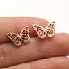 Pendientes de Mariposa para Animales Pequeños para Mujer, Pendientes Nuevos de Acero Inoxidable, Diseño de Nicho de Lujo Ligero, Pendientes Personalizados de Ala de Mariposa