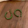 Brincos de argola redondos com pingente de gota de óleo frescos e artísticos, luxo leve, moda de alta qualidade, design de argola simples, brincos de nicho para mulheres