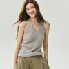 Fio Herbalife~%Seda de Amora%Cardigã de Tricô de Caxemira Feminino Regata de Gola Halter Casaco Suéter Preguiçoso