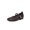 Sapatos Super Macios e Confortáveis para o Dia a Dia Feitos de Couro de Ovelha de Primeira Camada Tanning Vegetal, Estilo Mary Jane, Outono 2025, Bico Redondo, Salto Baixo Bloco, Couro Genuíno, Sola Macia, Sapatilhas Femininas