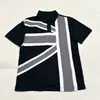 Comércio Exterior Europeu e Americano Transfronteiriço Y2K Retro Punk Manga Curta Camisa Polo com Bandeira Camiseta Listrada Top Moda Streetwear