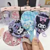 Pente e espelho de mão fofos e estilosos da Kuromi, My Melody e Cinnamoroll para retoques de maquiagem portáteis