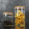 Frasco Sellado de Vidrio con Tapa, Frasco Transparente de Almacenamiento para el Hogar, Frasco de Té con Tapa de Bambú, Frasco de Almacenamiento de Granos para Cocina