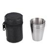 Suministro de fábrica 30 ml transfronterizo acero inoxidable engrosado camping al aire libre portátil PU cuero licor taza cubierta traje