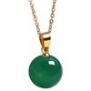 Plata de Ley S925 Vintage Torbellino Elegante Simple Colgante Ágata Verde Natural Femenino Jade Hetian Moda Cadena Clavícula Femenina