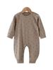 Ropa para recién nacidos, Mamelucos, Ropa de salida para bebé, Monos para bebé, Pijamas de algodón de manga larga con botones en el hombro para primavera y otoño Clase A