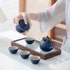 Juego de té Kung Fu, ideal para viajes. Incluye una taza con tapa portátil y una elegante caja de regalo con logotipo impreso.