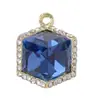 Nuevo Colgante de Joyería con Gema de Cristal Rosa Geométrico Simple Accesorios para Joyería Colgante para Collar DIY Accesorios de Joyería de Plata