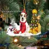 2022 Nuevo Producto Transfronterizo Creativo Adornos Navideños de Perro y Muñeco de Nieve Regalos de Navidad Adornos Planos de Acrílico para Coche