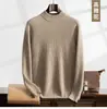 Novo suéter de lã quente de malha masculina com padrão de grão de milho, gola alta, estilo casual de negócios, espesso, para outono e inverno