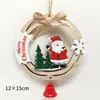 Suministro Transfronterizo de Campanas de Madera Recortadas de Navidad, Colgantes de Anciano Muñeco de Nieve, Accesorios para Decoración de Árbol de Navidad, Decoraciones