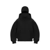 Sudadera con capucha de color claro de moda para primavera/otoño, para hombre, con forro polar, cremallera y diseño de capucha de doble capa
