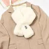 Bufanda de Piel Estilo Coreano con Etiqueta de Piel de Conejo Rex para Mujer Otoño e Invierno Imitación de Piel Versátil para Chicas Felpa Engrosada Bufanda de Piel