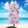 Toalla de playa nueva transfronteriza rayas europeas y americanas poliéster microfibra impresión toalla de baño personalizada a medida entrega de una sola pieza
