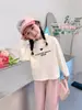 Camiseta de Manga Larga para Niña Estilo Nuevo Primavera y Otoño, Capa Base de Algodón Puro, Top Versátil de Moda Estilo Coreano Tendencia para Niñas