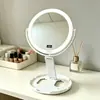 Espejo Portátil de Mano 80% de Descuento Interruptor Basculante 8 Perlas de Luz LED Aumento 2X Espejo Plegable para Maquillaje Nuevo