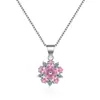 Cadena de Collar para Mujer Rosa Pequeño Colgante de Flor de Cerezo Japonés y Coreano Sencillo Versátil Accesorios Personalizados Regalo de Cumpleaños