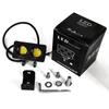 Focos LED para motocicleta calientes transfronterizos ojos dos colores pequeño cañón de acero blanco amarillo faros superbrillantes impermeables 9-80V