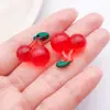 Resina DIY Simulação Resina Tridimensional Com Penduricalho Cereja Maçã Frutas Enfeites Acessórios Chaveiro Pingente Pacote de Material
