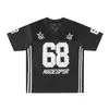 Camiseta Jiayiku Verão 2025 Manga Curta Jersey Americano Patch Bordado Solta Uniforme de Hóquei no Gelo Camiseta Esportiva de Secagem Rápida para Homens