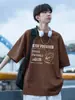 Camiseta de Algodón Puro de Manga Corta para Hombre Estilo Nuevo 2026, Marca Trendy de Verano, Holgada, Cuello Redondo, Estampado de Letras Pesado, Top Casual