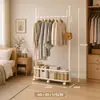 Secador de Roupas Simples, Varal de Chão, Cabideiro Móvel para Sala de Estar e Quarto, Varal Espesso de Ferro Artístico para Varanda