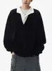 Sudadera Retro Americana de Dos Piezas Falsas para Hombre Otoño/Invierno Nuevo Estilo Marca de Moda Diseño Sensación de Alta Gama Capa Suelta Casual Superior