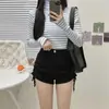 Pantalones Cortos Casuales de Verano Finos Estilo Puro Deseo para Mujer Tallas Grandes con Diseño Adelgazante de Cintura Alta Pierna Ancha para Figuras Tipo Pera