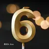 Vela de aniversário Casa da Ópera Número dourado 0-9 sem fumaça Bolo de aniversário Festa Confeitaria Sobremesa Vela Plugável Conjunto