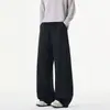 Calças largas de verão estilo americano vintage, com corte enviesado, soltas e de perna larga para homens, calças de moletom casuais esportivas, calças casuais masculinas