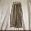 Calça de Linho de Algodão Plissada Estilo Retro Perna Larga Feminina Verão Fina Estilo 2026 Nova Tamanho Grande Solta Cropped de Linho Calça Foice