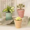 Molde de silicona para maceta de yeso cilíndrica tridimensional con flor pequeña, gota de resina para maceta carnosa, gota de pegamento de cristal DIY longitudinal